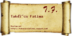 Takács Fatima névjegykártya