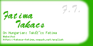 fatima takacs business card